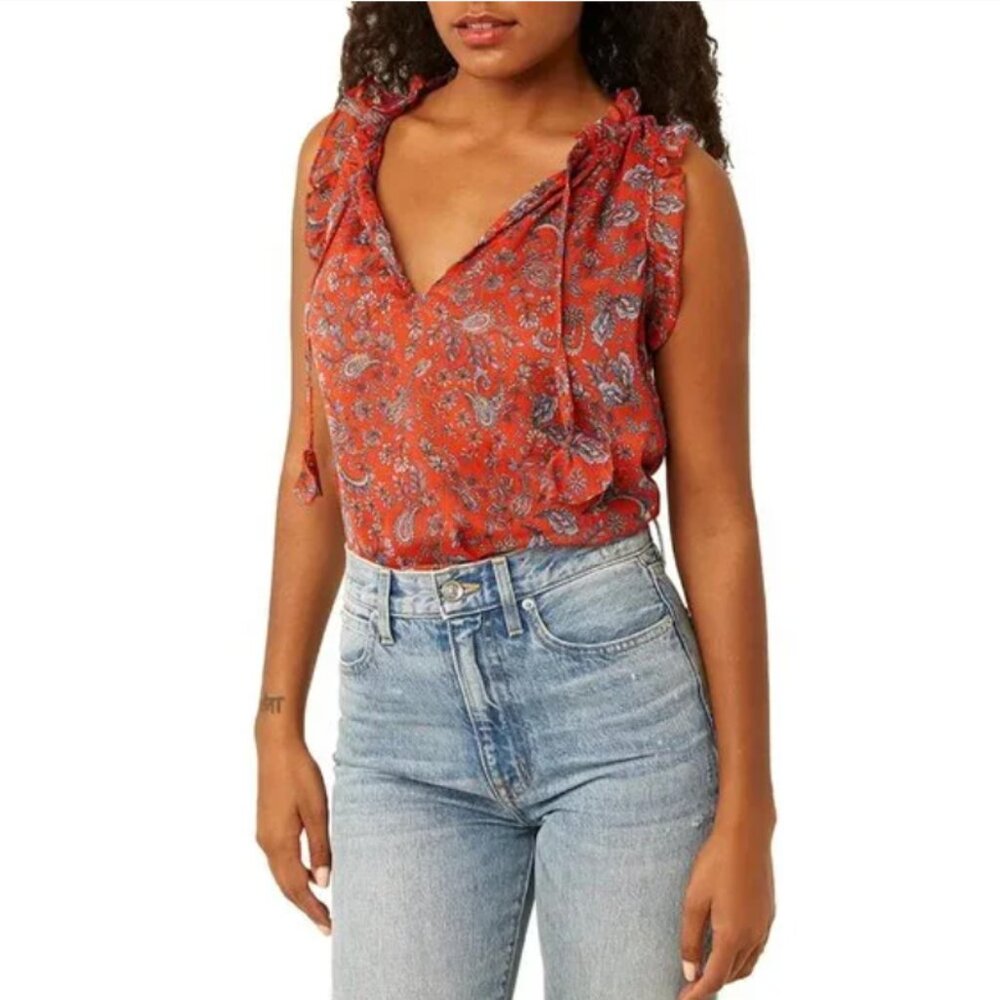 NWT Misa Los Angeles Paisley Aranciata Tank Top Size S
